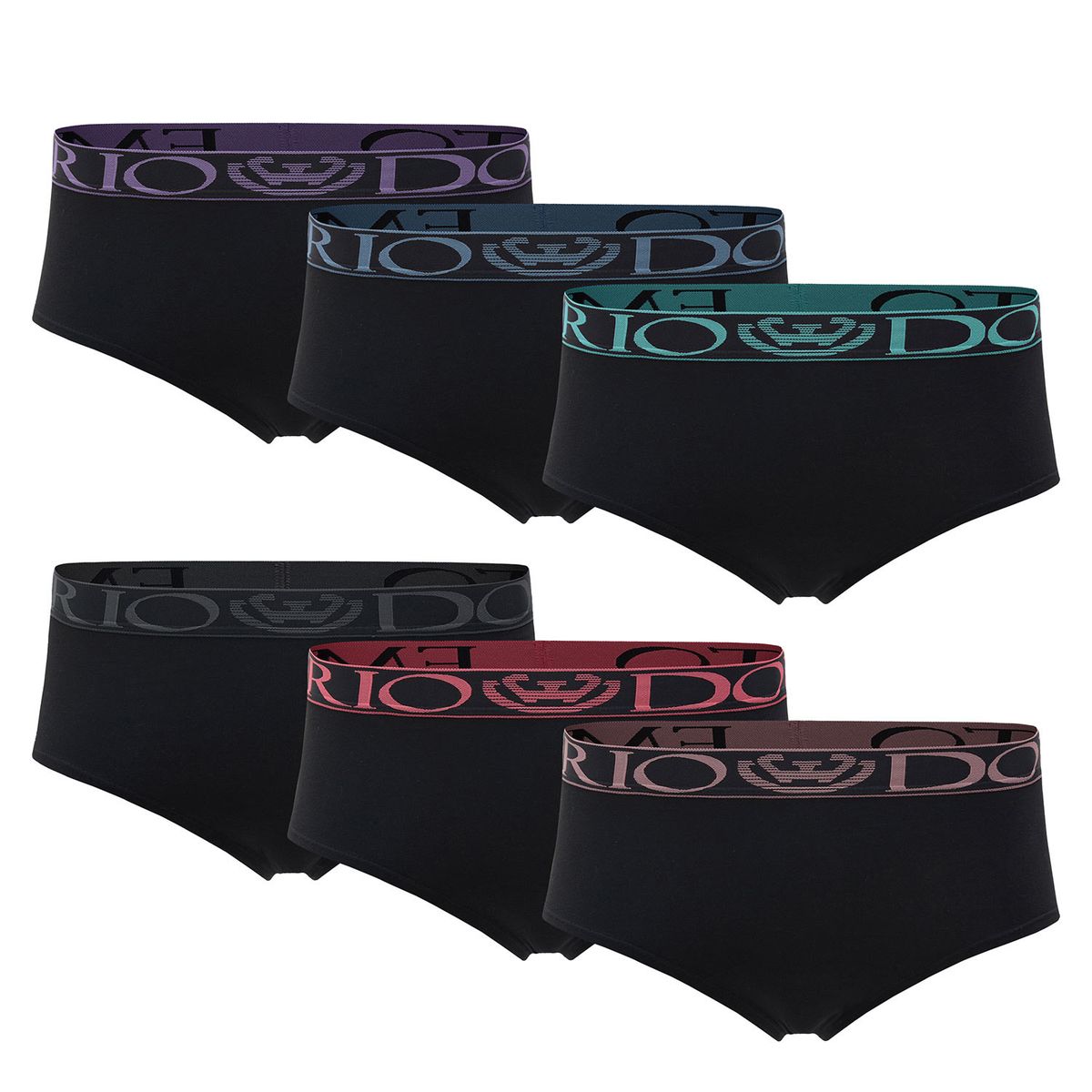 GIOVACCHINO - Pack de 6 Calzones Bikini Tiro Alto Algodón Mujer