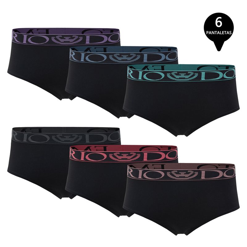 GIOVACCHINO - Pack de 6 Calzones Bikini Tiro Alto Algodón Mujer