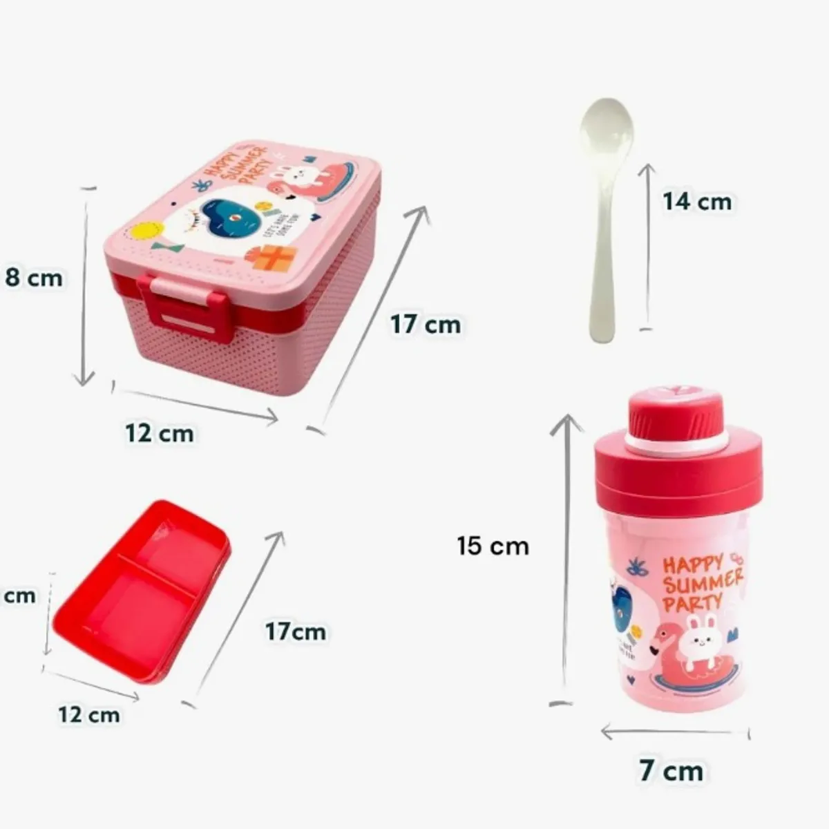 GENERICO - Tapper Fiambrera Hermetico Colacion Lonch Niños Niñas  Termo Rosado