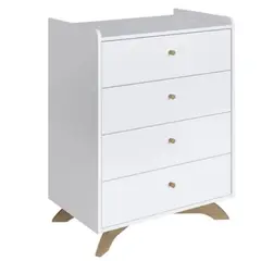KIDSCOOL - COMODA BLANCA AFFETO 4 CAJONES