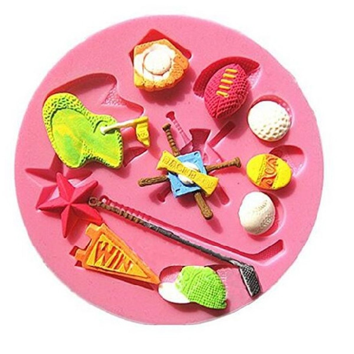 GENERICO - Molde Para Fondant Silicona Deportes Golf  Baseball  Ajedrez