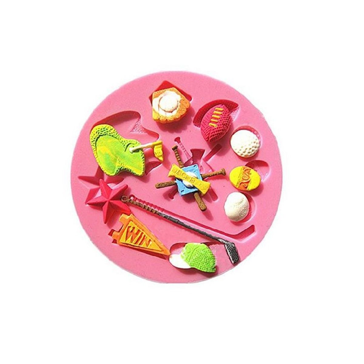 GENERICO - Molde Para Fondant Silicona Deportes Golf  Baseball  Ajedrez