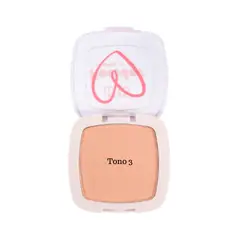 USHAS - Polvo Compacto Esponja Y Espejo Powder Matte 9g T03.