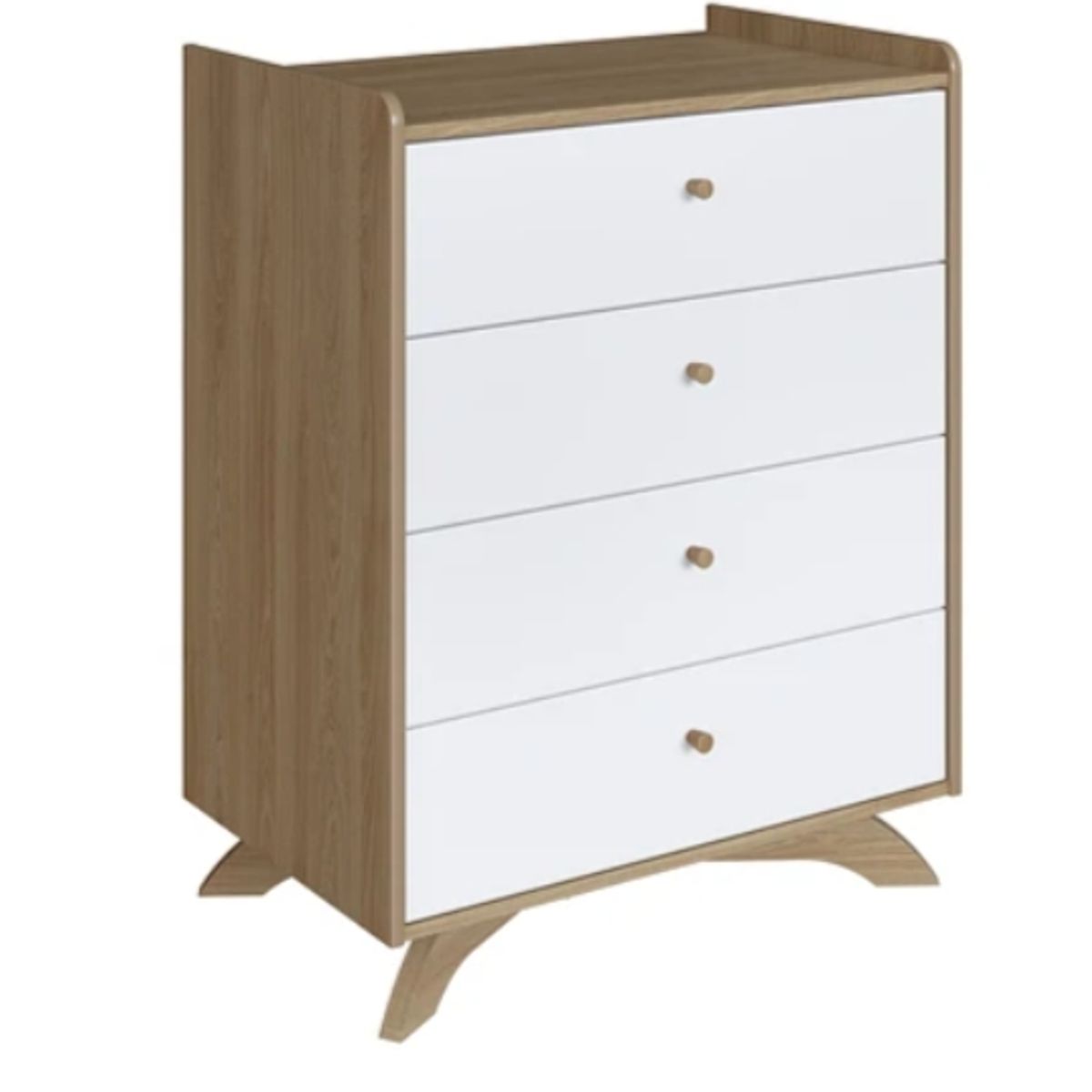 BE DESIGN - COMODA BLANCO MIEL AFFETO 4 CAJONES