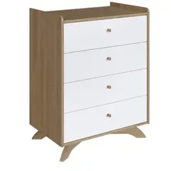 BE DESIGN - Comoda Affeto 4 Cajones Blanco Miel