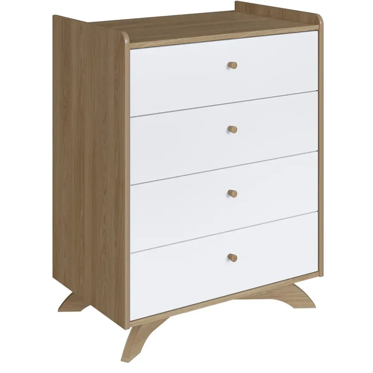 BE DESIGN - Comoda Affeto 4 Cajones Blanco Miel