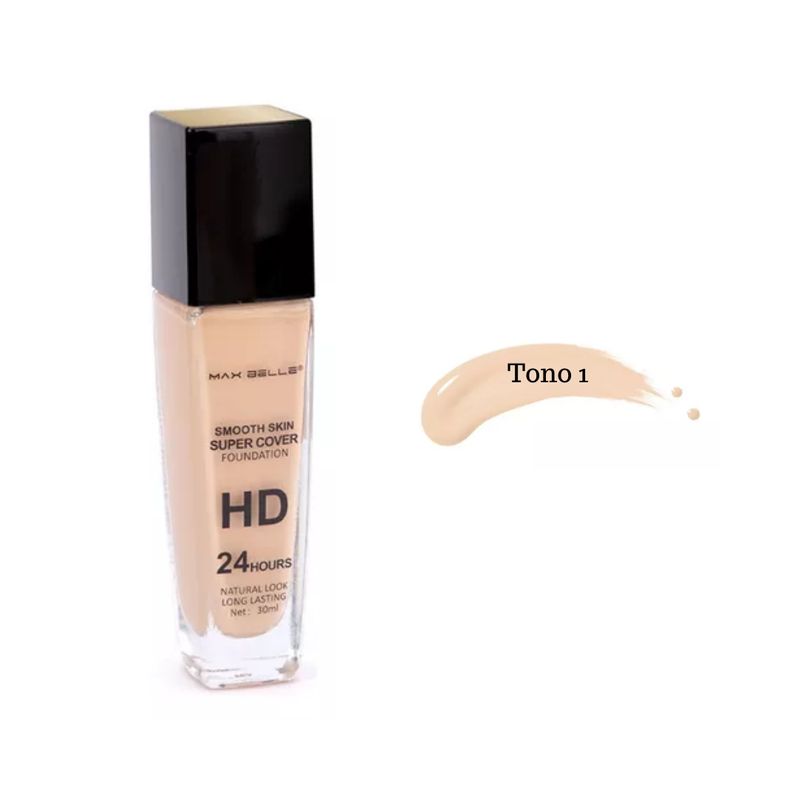 MAX BELLE - Base Liquida HD Foundation 24 Hrs Max Belle 30ml T01.