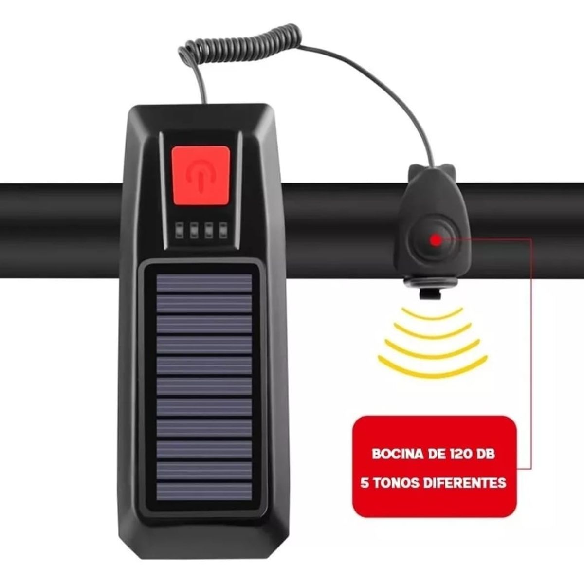 GENERICO - Luz Led Solar Para Bicicleta Con Bocina