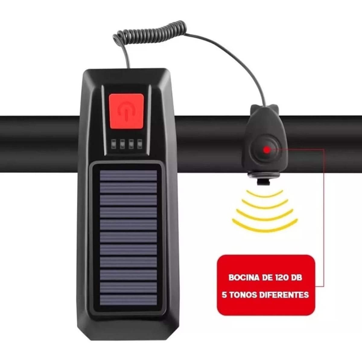 GENERICO - Luz Led Solar Para Bicicleta Con Bocina