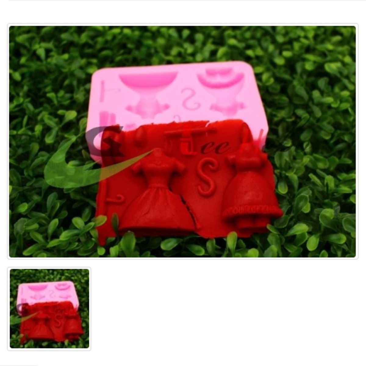 GENERICO - Molde Para Fondant Silicona Forma Vestidos