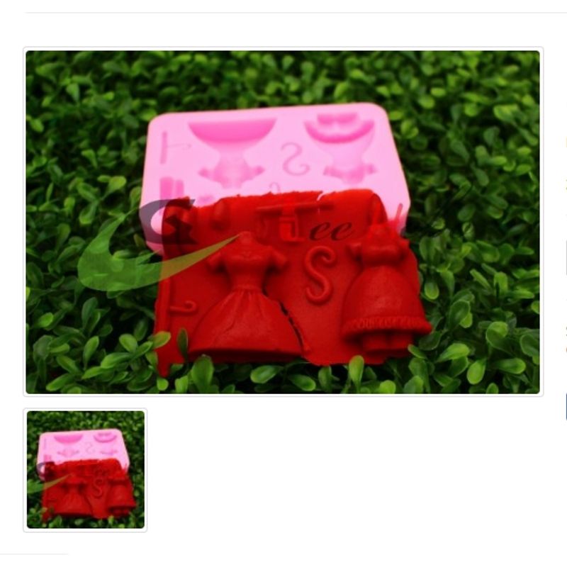 GENERICO - Molde Para Fondant Silicona Forma Vestidos
