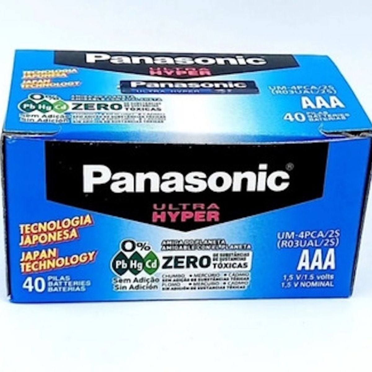 PANASONIC - Caja De Pilas Panasonic Ultra Hyper 1.5v Triple Aaa 40 Unid