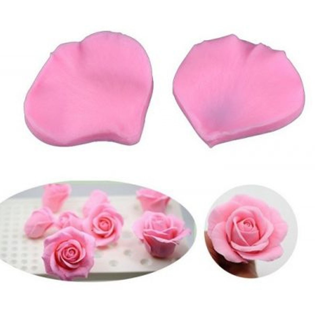 GENERICO - Molde Para Fondant Silicona Forma Petalo De Rosa