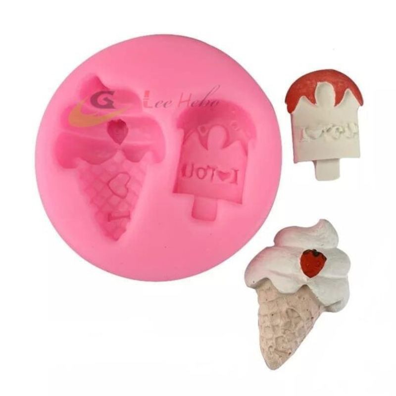 GENERICO - Molde Para Fondant Silicona Forma Helado-Barquilla_