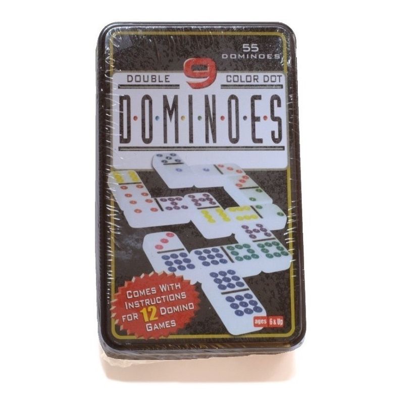 GENERICO - Juego De Domino Doble Chancho 9 Caja Metálica 55 Piezas