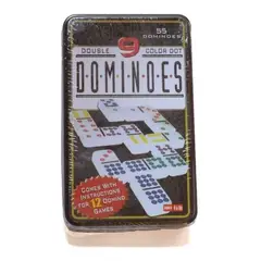 GENERICO - Juego De Domino Doble Chancho 9 Caja Metálica 55 Piezas