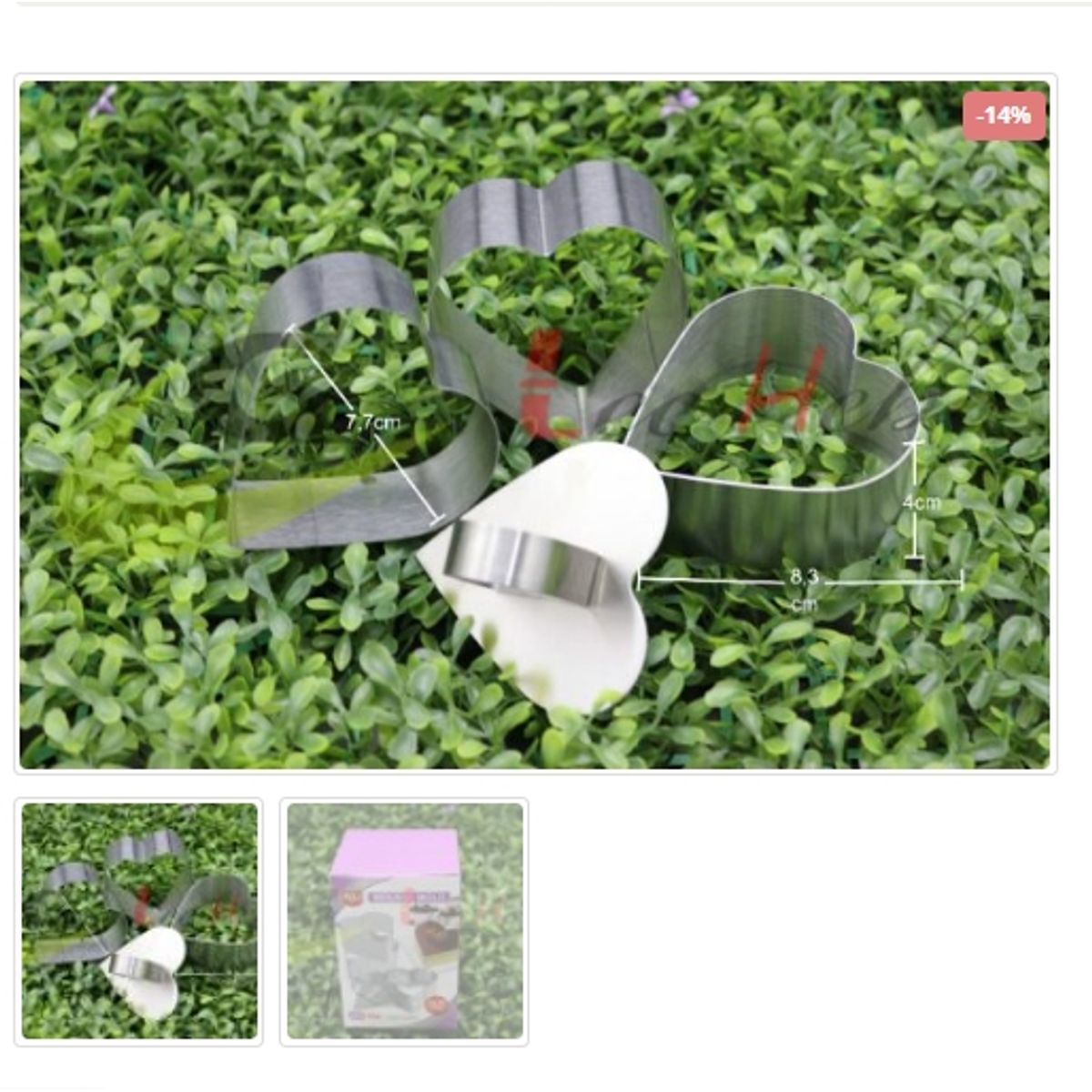 GENERICO - Molde Para Mousse Corazon 4 Piezas