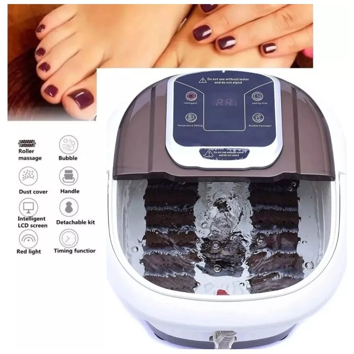 GENERICO - Spa Pedicure Pies Masajeador Hidromasaje Antiestrés Infrarrojo