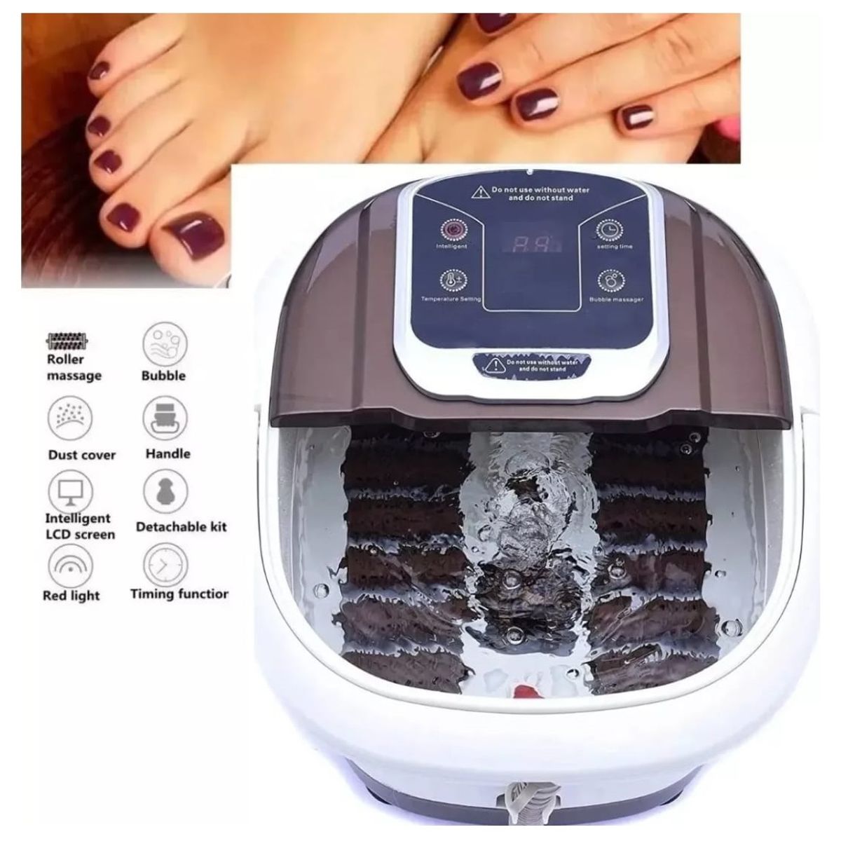 GENERICO - Spa Pedicure Pies Masajeador Hidromasaje Antiestrés Infrarrojo