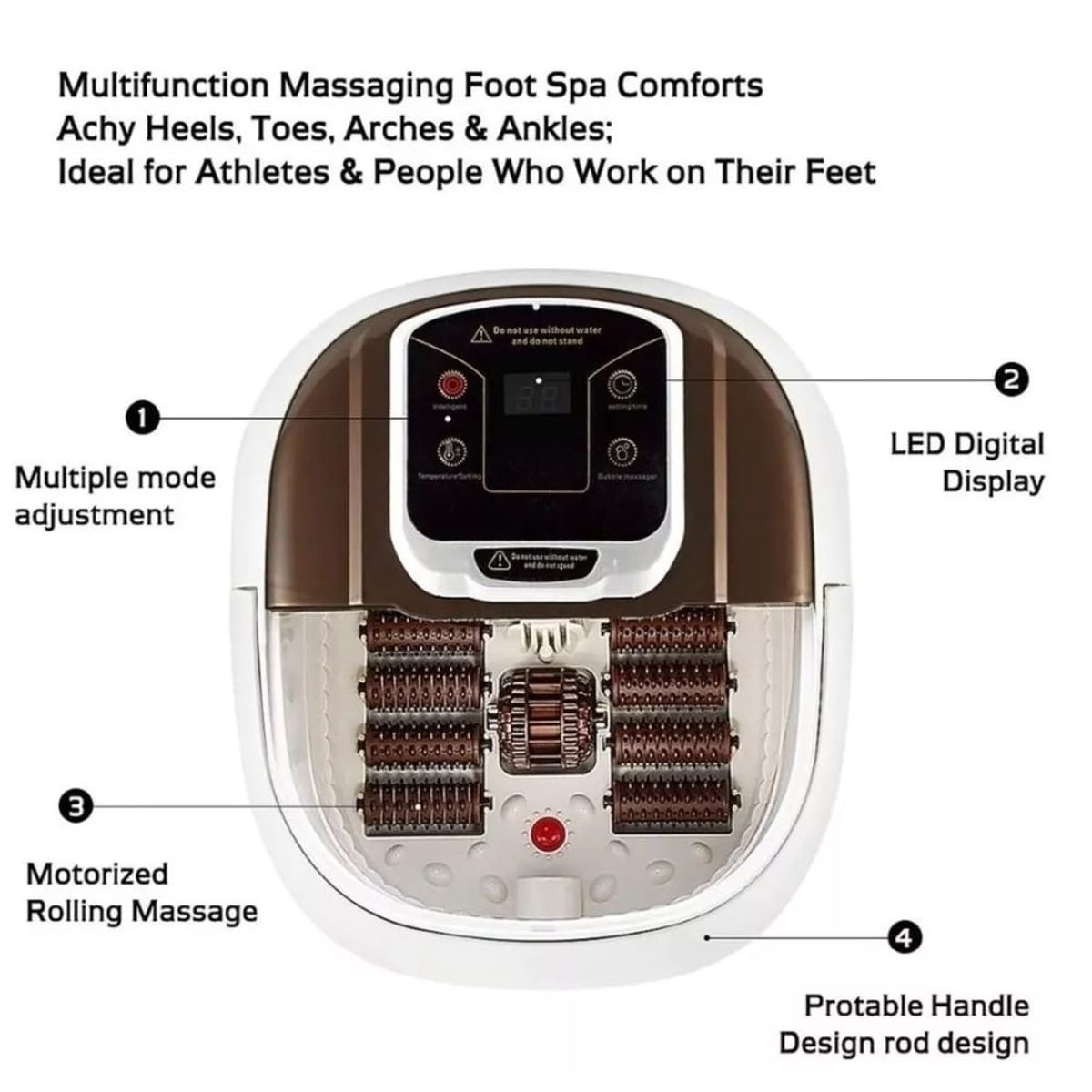 GENERICO - Spa Pedicure Pies Masajeador Hidromasaje Antiestrés Infrarrojo