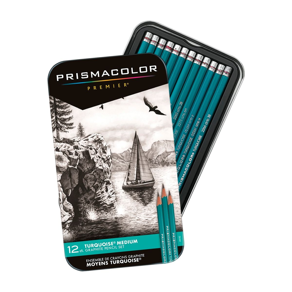 PRISMACOLOR - Lápices Grafito Prismacolor Turquoise Set 12 Dureza Media