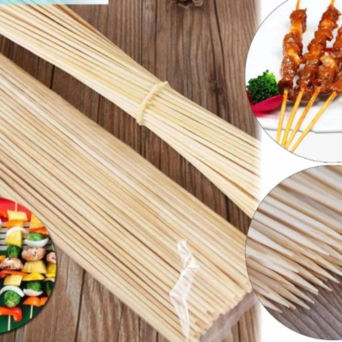GENERICO - Palos De Anticuchos Bamboo 50 Pcs Brochetas