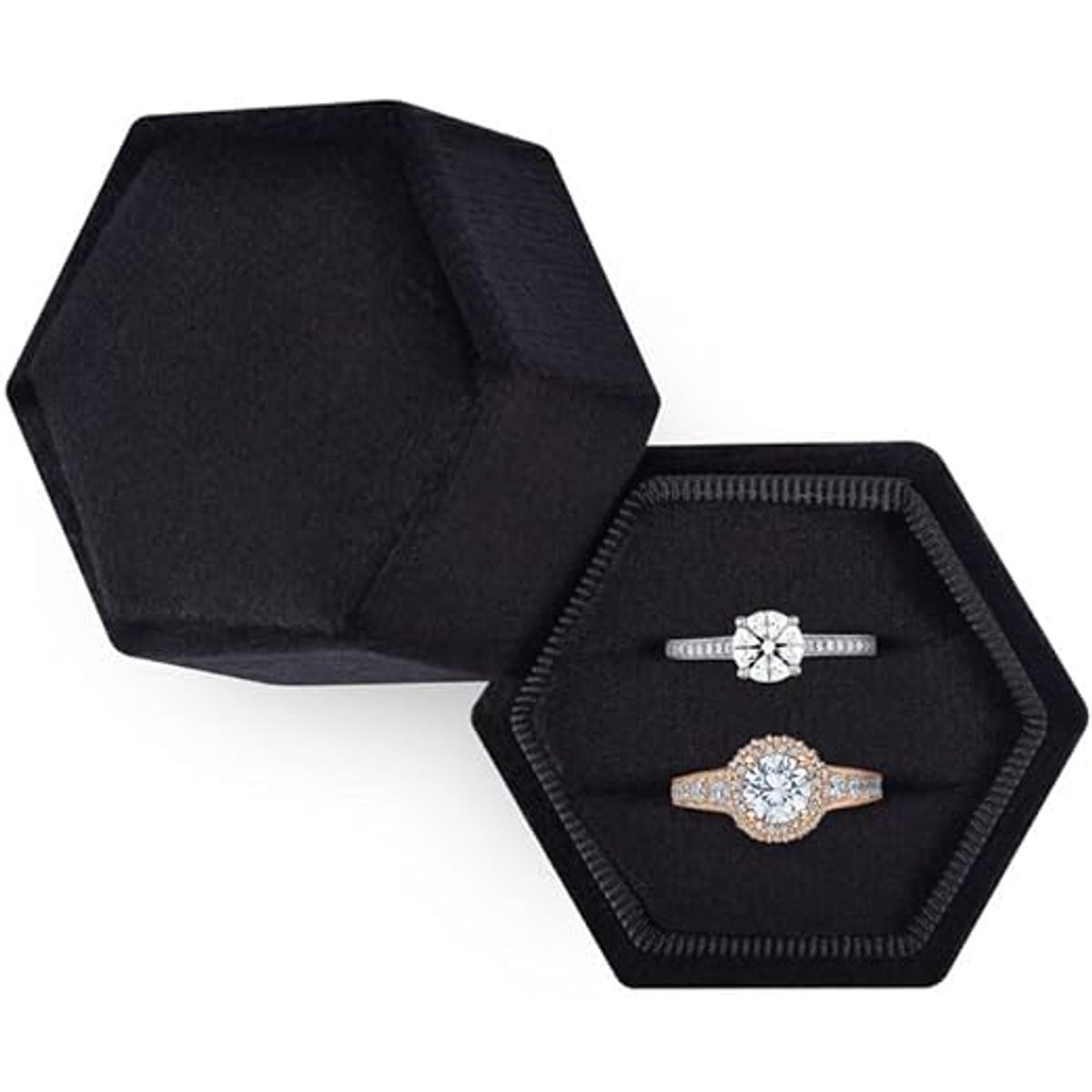 PAGANOOM - Elegante y bonita caja para anillos de boda con