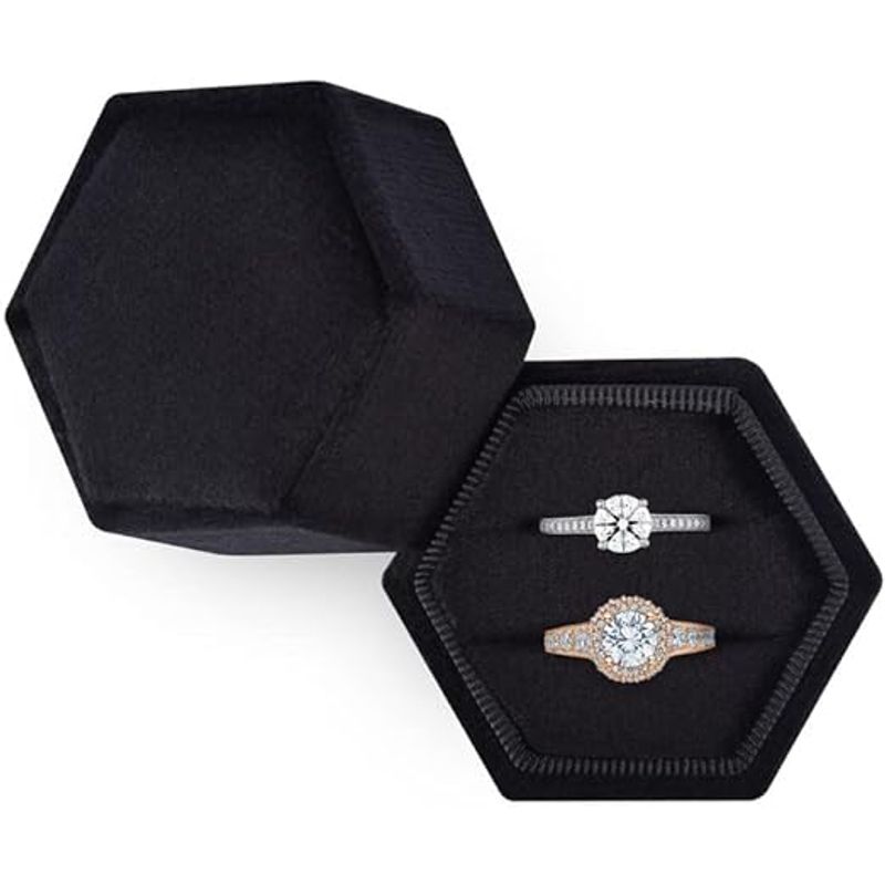 PAGANOOM - Elegante y bonita caja para anillos de boda con
