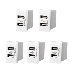 GENERICO - Pack 5 Modulo Para UBS 5V 2.1A Blanco