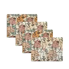 DAVANTI - Set 4 Individuales Caras Rectangular