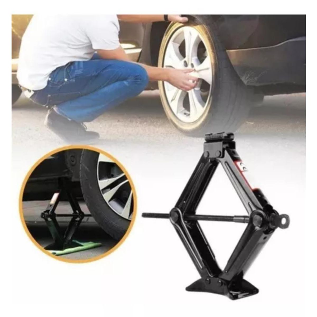 GENERICO - Gata De Elevación Para Auto Tipo Tijera De 3 Toneladas