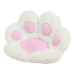 GENERICO - Cojín De Asiento Felpa Forma De Pata Kawaii Silla Mascota Blanco2