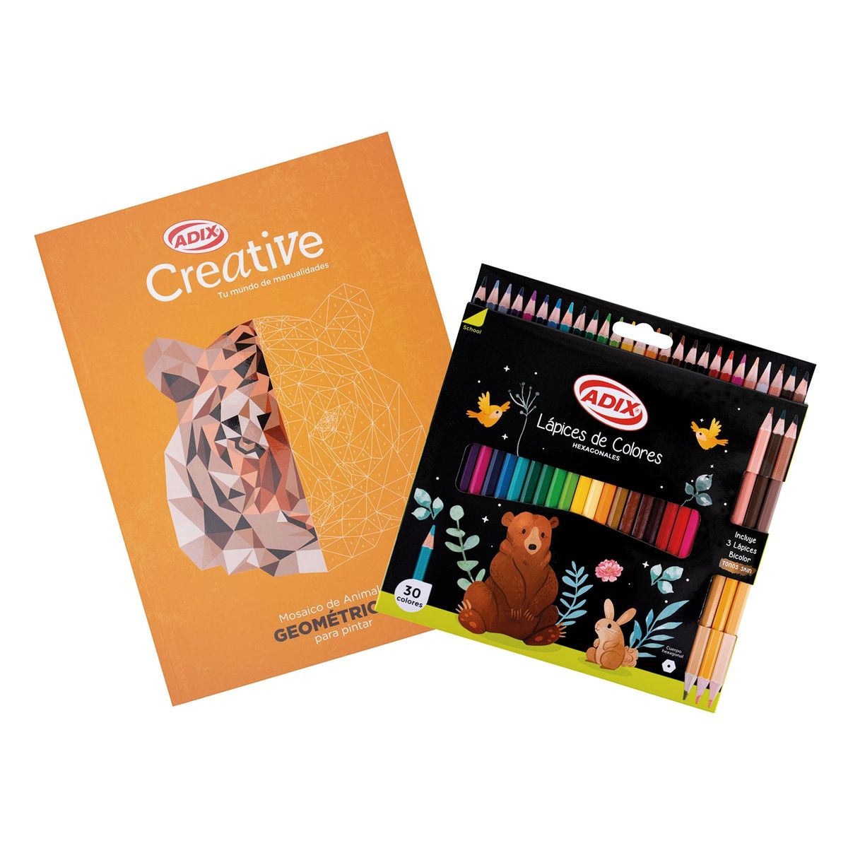 CREATIVE - SET LIBRO MOSAICO  LÁPICES DE COLORES