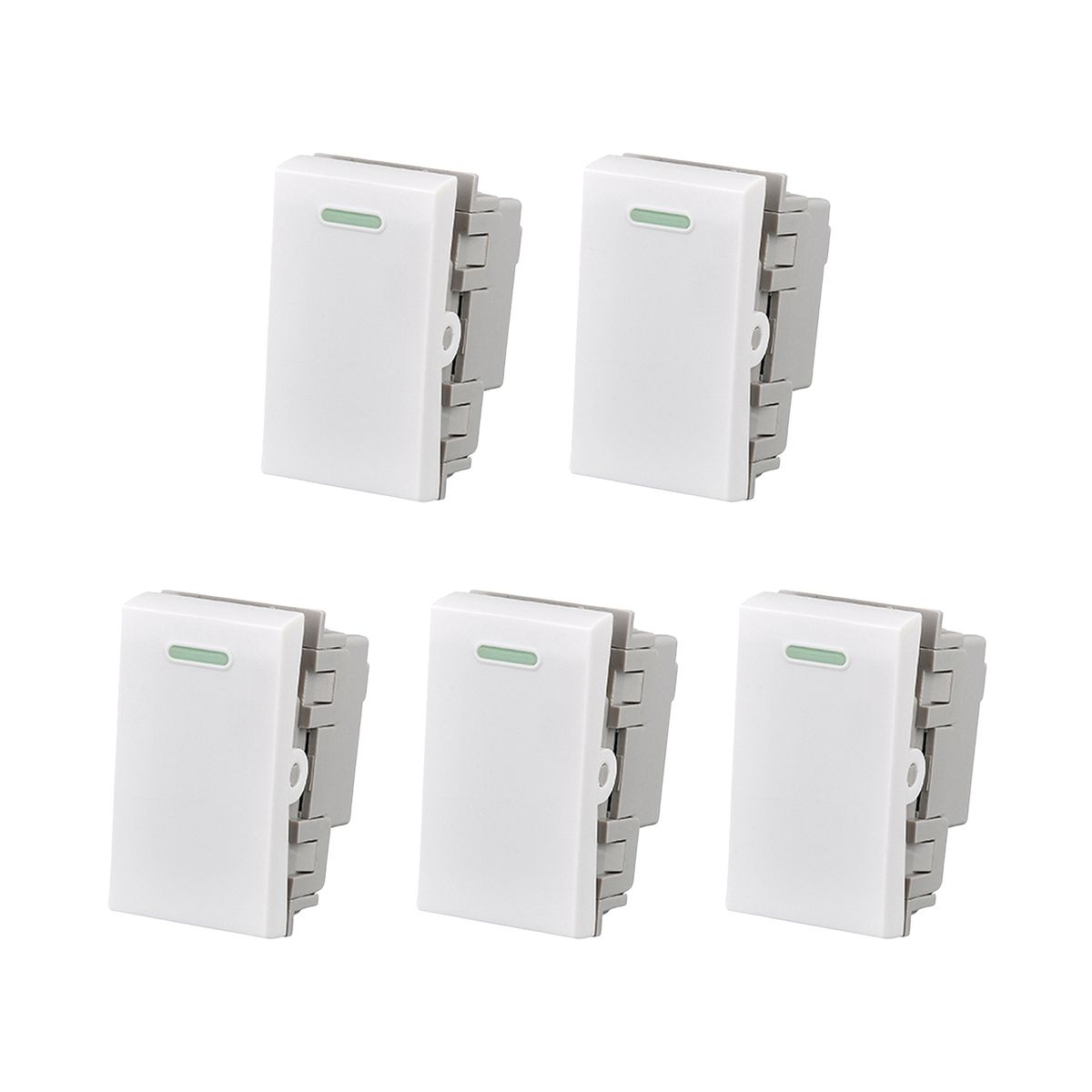 GENERICO - Pack 5 Modulo Interruptor 9/12 10A 250V Blanco