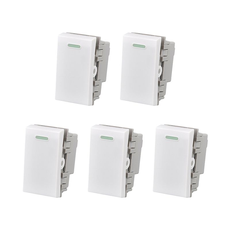 GENERICO - Pack 5 Modulo Interruptor 9/12 10A 250V Blanco