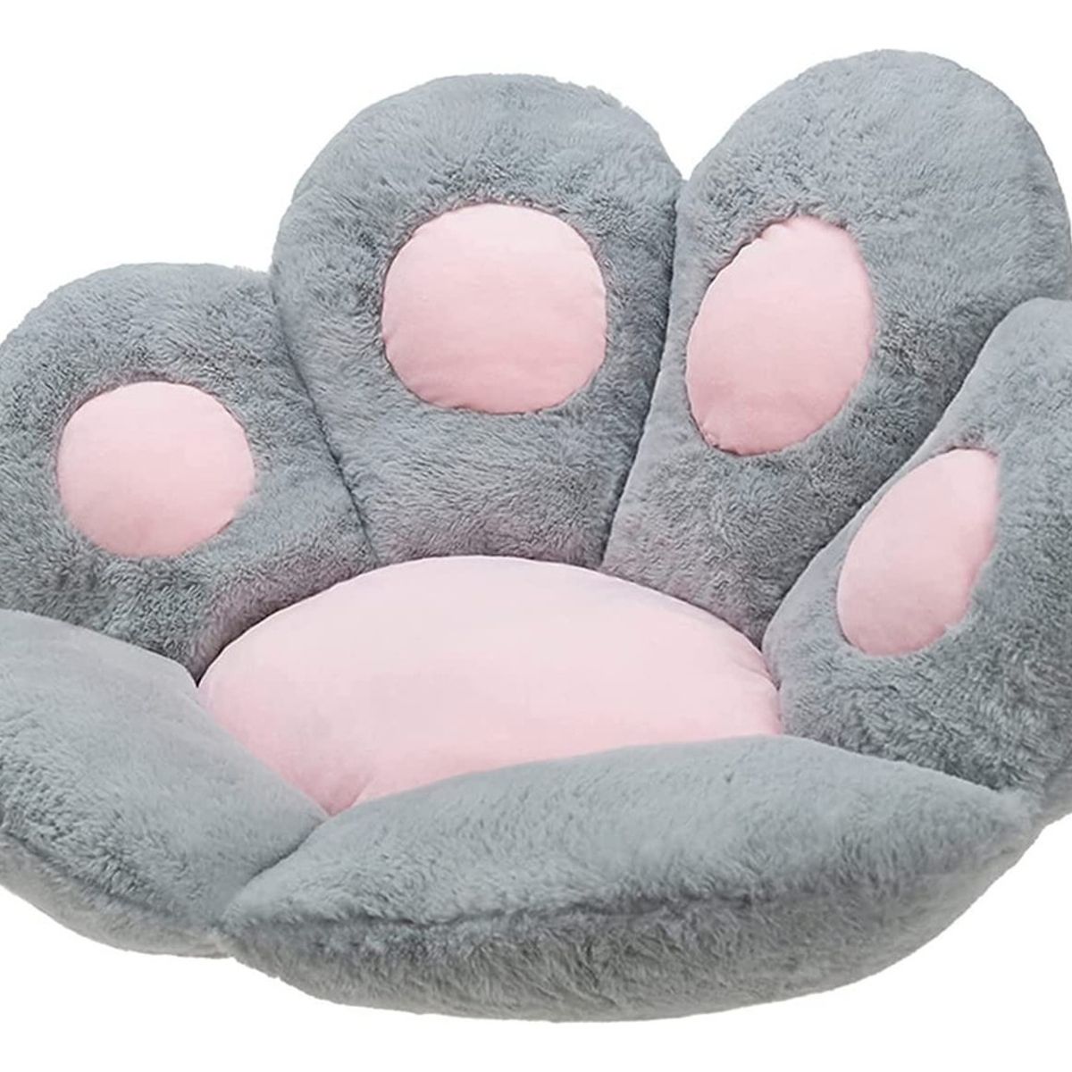 GENERICO - Cojín De Asiento Felpa Forma De Pata Kawaii Silla Mascota Gris