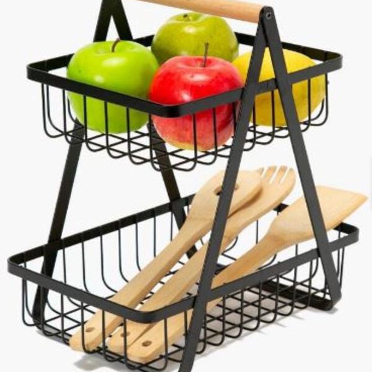 ANGELES DEL HOGAR - CANASTO DE  MESA METÁLICO  2 NIVELES