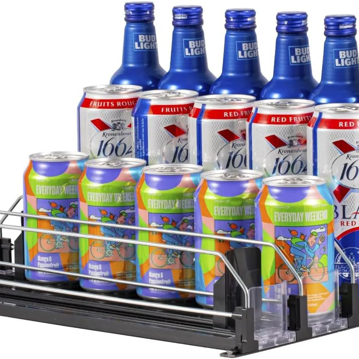 PARTYGLOBOS - Contenedor Latas Bebida Dispensador Organizador Refrigerador