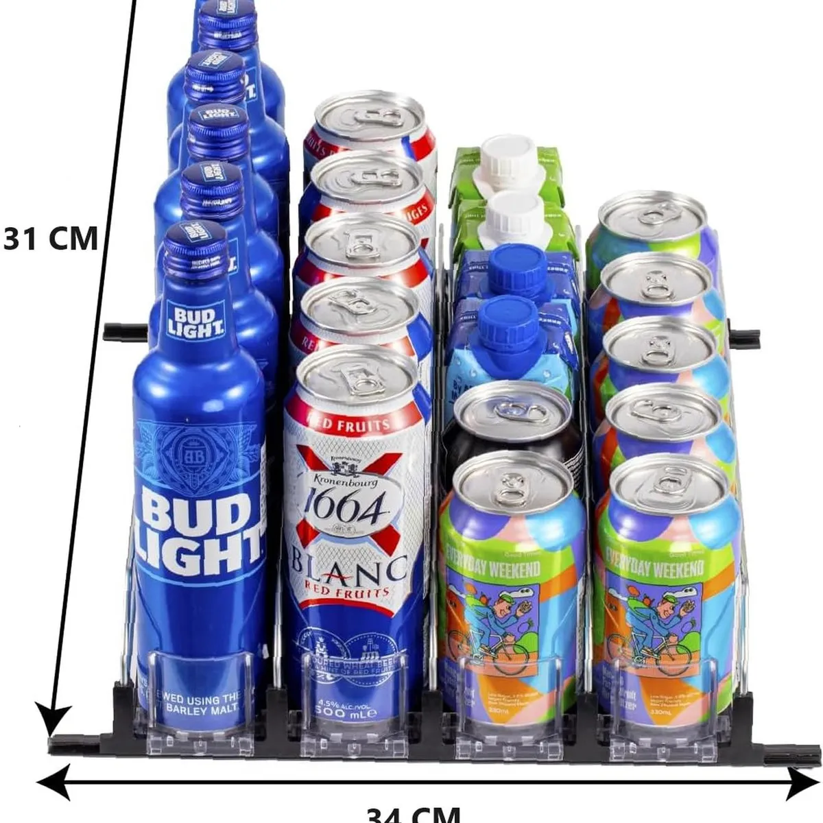 PARTYGLOBOS - Contenedor Latas Bebida Dispensador Organizador Refrigerador