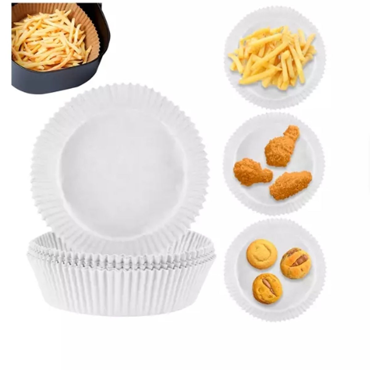 GENERICO - Papel Desechable Para Freidora De Aire 50pcs Blanco