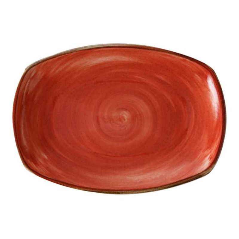 CORONA - Bandeja de porcelana 36x25 cm salmon Artisan