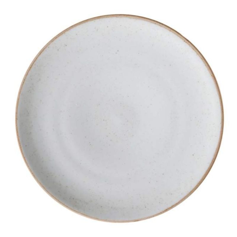 CORONA - Plato llano coupe 23 cm blanco/beige Artisan.
