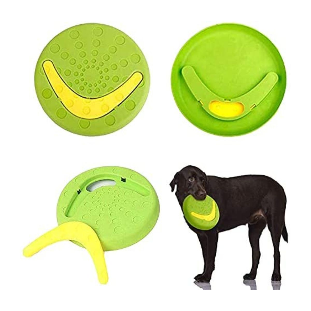 GENERICO - Frisbee 3 En 1 Juguete, Comedero, Boomerang - Mascotas