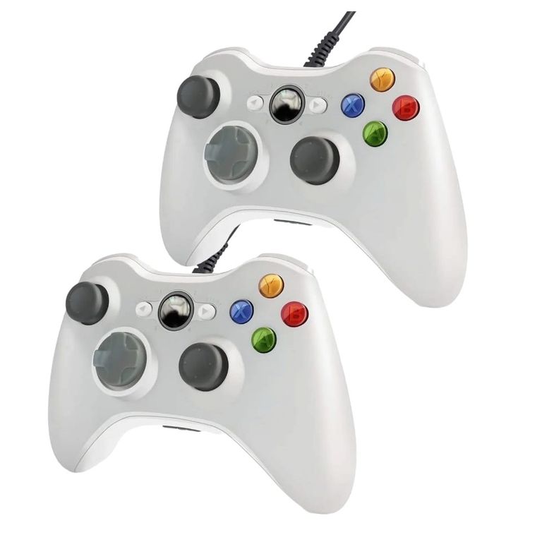 GENERICO Pack X2 Control Para Consola Joystick Compatible Xbox360 Pc Blanco