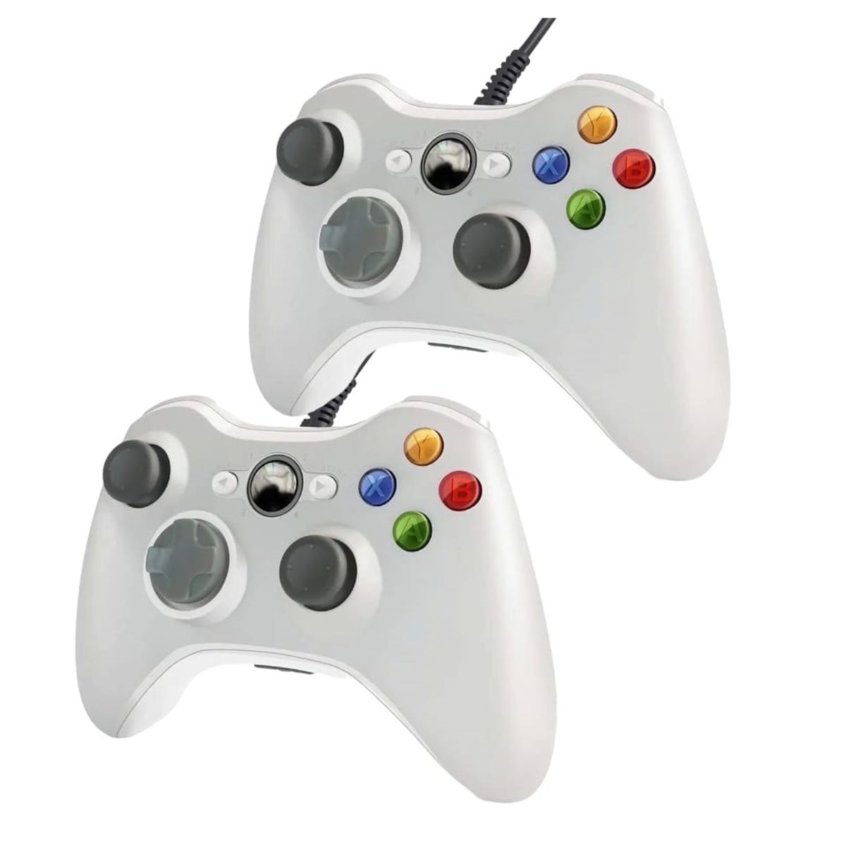 GENERICO - Pack X2 Control Para Consola Joystick Compatible Xbox360 Pc Blanco