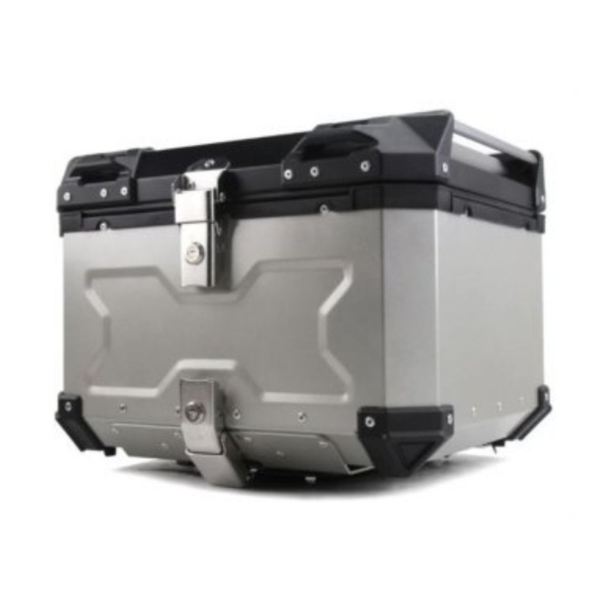 GENERICO - Maleta Top Case Aluminio Moto 55 L, Black X-series Plateada