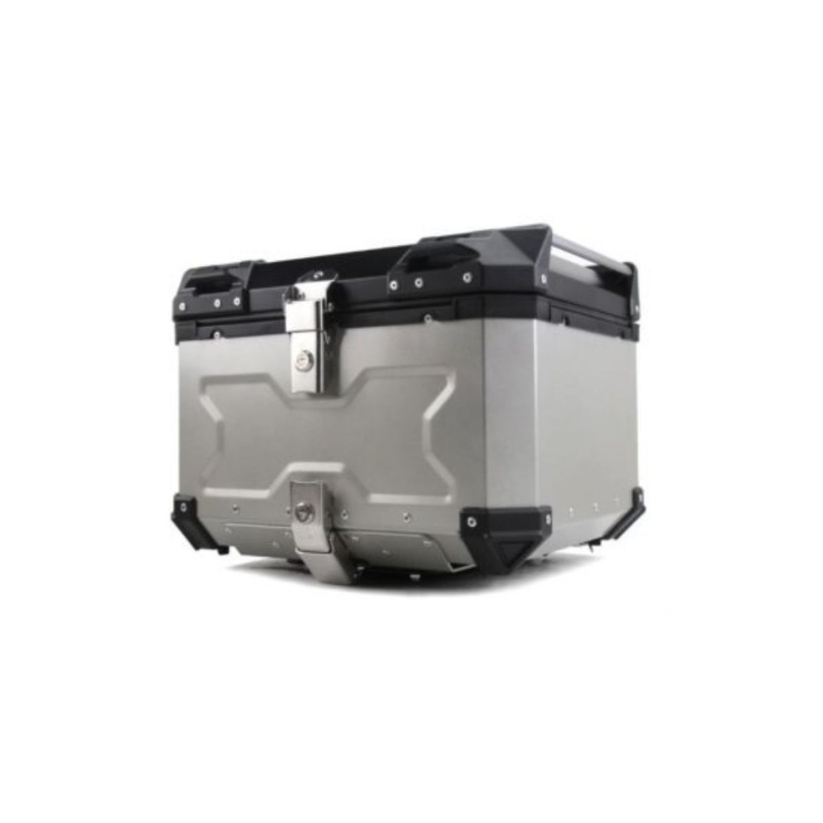 GENERICO - Maleta Top Case Aluminio Moto 55 L, Black X-series Plateada