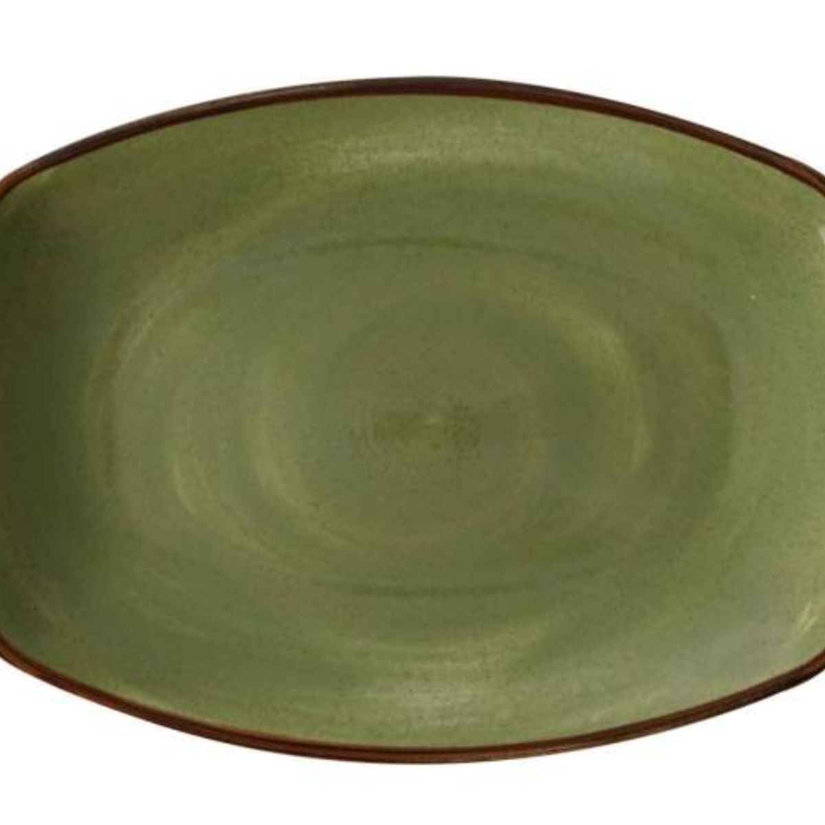 CORONA - Bandeja de porcelana 36x25 cm verde Artisan