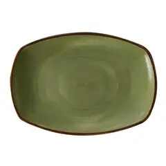 CORONA - Bandeja de porcelana 36x25 cm verde Artisan