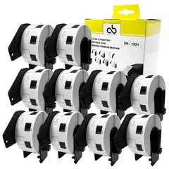 CELLBOX - Pack De 10 Rollos + Soporte Etiqueta DK 1221 - 23mm x 23mm